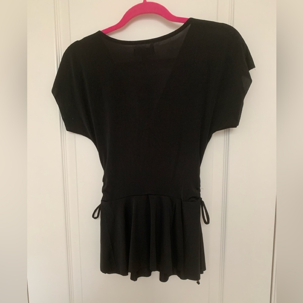 NWT Rampage Elegant Black Wrap Blouse - Picture 5 of 6